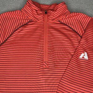 Eddie Bauer Pullover Womens Small Coral Stripe First Ascent FreeHeat Pro 1/4 Zip